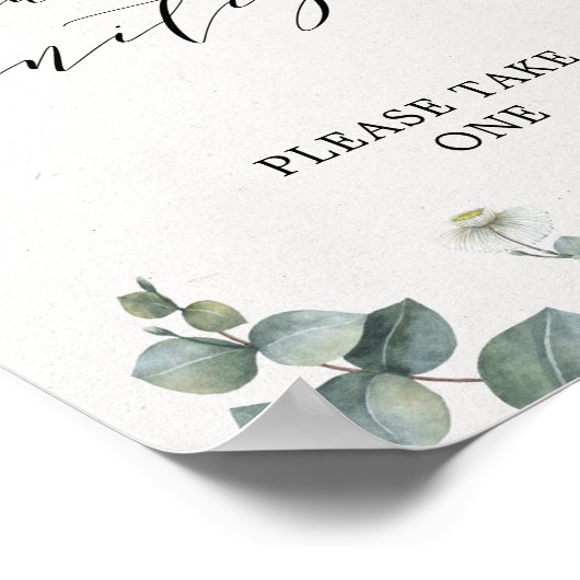 Elegant Eucalyptus Hand Sanitizer Sign. Poster (Hoek)