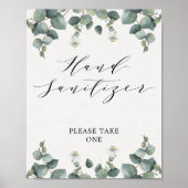 Elegant Eucalyptus Hand Sanitizer Sign. Poster (Voorkant)