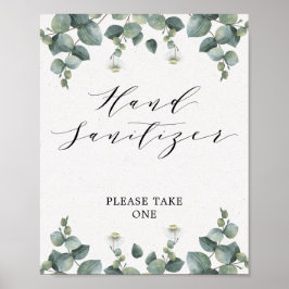 Elegant Eucalyptus Handdesinfecterend Teken Poster