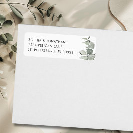 Elegant Eucalyptus Huwelijks Retouradres Etiket