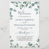 Elegant Eucalyptus Huwelijksceremonie Programma (Voorkant)