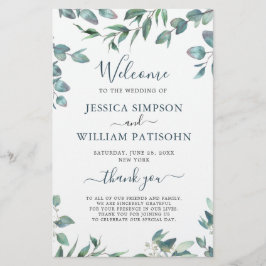 Elegant Eucalyptus Huwelijksceremonie Programma