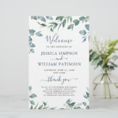 Elegant Eucalyptus Huwelijksceremonie Programma (Staand voorkant)