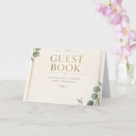 Elegant Eucalyptus Huwelijksgastenboek Kaart