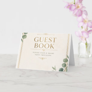 Elegant Eucalyptus Huwelijksgastenboek Kaart