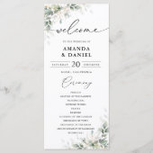 Elegant Eucalyptus Huwelijksprogramma Programmakaart (Voorkant)