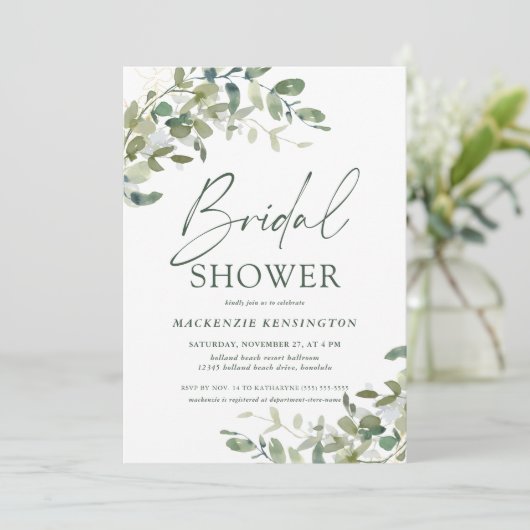 Elegant Eucalyptus Ivy Vrijgezellenfeest Kaart (Staand voorkant)