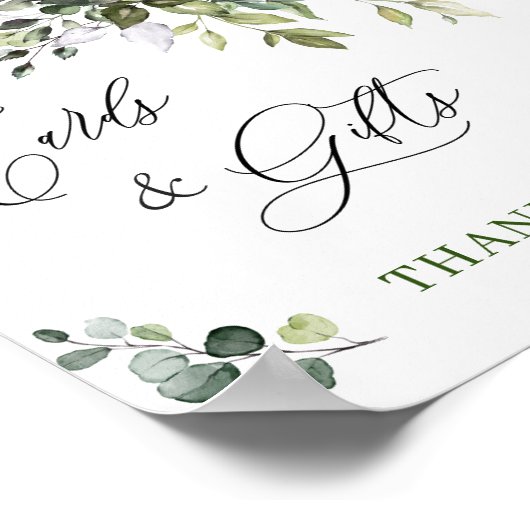 Elegant Eucalyptus Kaarten en cadeaubonnen Poster (Hoek)