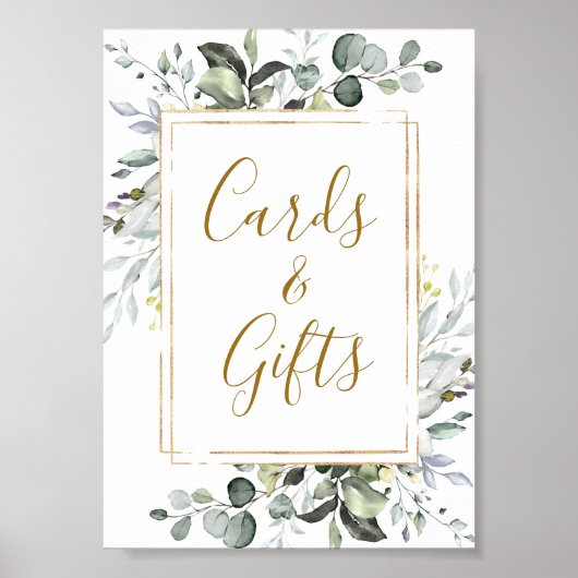 Elegant Eucalyptus Kaarten en cadeaubonnen Poster (Voorkant)