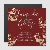 Elegant Eucalyptus laat de datum opslaan Magnetische Uitnodiging (Voorkant / Achterkant)