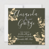 Elegant Eucalyptus laat de datum opslaan Magnetische Uitnodiging (Voorkant)