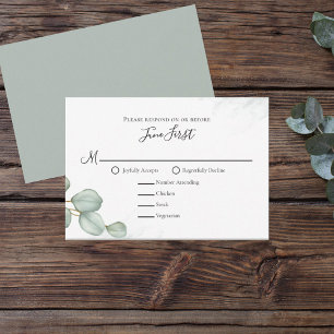 Elegant Eucalyptus laat een eenvoudige keuze aan m RSVP Kaartje