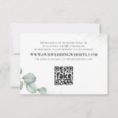 Elegant Eucalyptus laat een eenvoudige QR-code voo RSVP Kaartje (Voorkant)