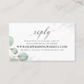 Elegant Eucalyptus laat foto op website RSVP Visitekaartje (Voorkant)