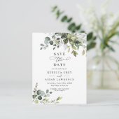 Elegant Eucalyptus laat Griekenland de datum opsla Briefkaart (Staand voorkant)