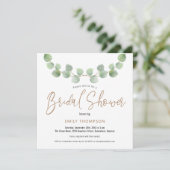 Elegant Eucalyptus laat script Vrijgezellenfeest a Kaart (Staand voorkant)