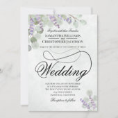 Elegant Eucalyptus & Lavender Sage Green Wedding Kaart (Voorkant)