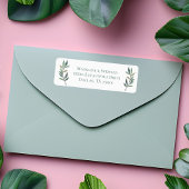 Elegant Eucalyptus Leaf Botanical Return Address Etiket