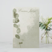Elegant Eucalyptus Leaf Briefpapier (Staand voorkant)