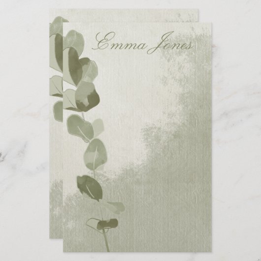 Elegant Eucalyptus Leaf Briefpapier (Voorkant / Achterkant)