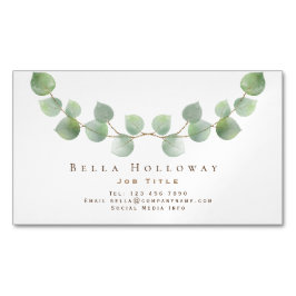 Elegant Eucalyptus Leaf Green Gold Elk beroep Magnetisch Visitekaartje