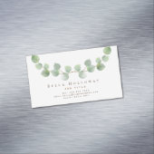 Elegant Eucalyptus Leaf Green Gold Elk beroep Magnetisch Visitekaartje (Voorbeeld)