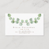 Elegant Eucalyptus Leaf Green Gold Elke baan Visitekaartje (Voorkant)