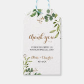 Elegant Eucalyptus Leaf Greenery Hartelijk dank Cadeaulabel (Voorkant)