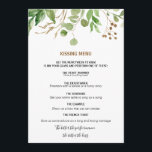 Elegant Eucalyptus Leaf Greenery Kissingmenu<br><div class="desc">Dit elegante eucalyptusbladgroene kissenmenu is perfect voor een tropische trouwreceptie. Het ontwerp bevat ambachtelijk met de hand geschilderde,  mooie eucalyptusgroene bladeren die in geometrische vormen zijn gerangschikt,  die de natuurlijke schoonheid inspireren.</div>