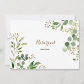 Elegant Eucalyptus Leaf Greenery Reserved Sign (Voorkant)