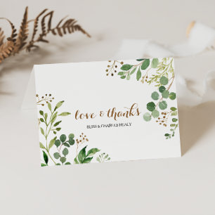 Elegant Eucalyptus Leaf Greenery Wedding Bedankt