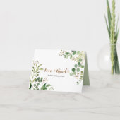 Elegant Eucalyptus Leaf Greenery Wedding Bedankt (Voorkant)