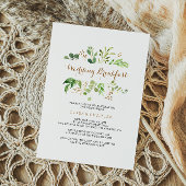 Elegant Eucalyptus Leaf Greenery Wedding Breakfast Kaart