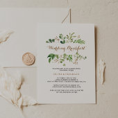 Elegant Eucalyptus Leaf Greenery Wedding Breakfast Kaart