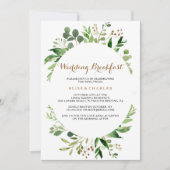 Elegant Eucalyptus Leaf Greenery Wedding Breakfast Kaart (Voorkant)
