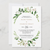 Elegant Eucalyptus Leaf Greenery Wedding Kaart (Voorkant)