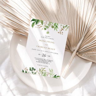 Elegant Eucalyptus Leaf Greenery Wedding Kaart