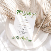 Elegant Eucalyptus Leaf Greenery Wedding Kaart