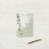 Elegant Eucalyptus Leaf Post-it® Notes (Op bureau)