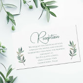 Elegant Eucalyptus Leaf Wedding Reception Details Informatiekaartje