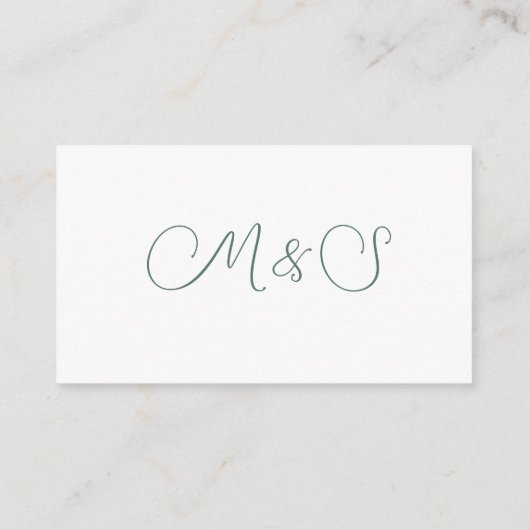 Elegant Eucalyptus Leaf Wedding Reception Details Informatiekaartje (Achterkant)