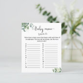 Elegant Eucalyptus Leaves Baby Name Race game (Staand voorkant)