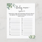 Elegant Eucalyptus Leaves Baby Name Race game (Voorkant)