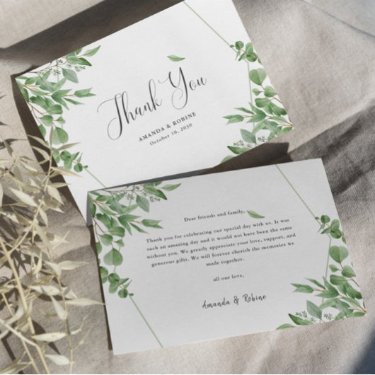 Elegant Eucalyptus Leaves Bedankkaart