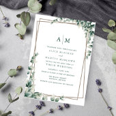 Elegant Eucalyptus Leaves Botanical Wedding Kaart
