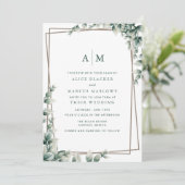 Elegant Eucalyptus Leaves Botanical Wedding Kaart (Staand voorkant)