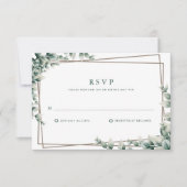 Elegant Eucalyptus Leaves Botanical Wedding RSVP Kaartje (Voorkant)