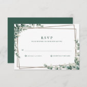 Elegant Eucalyptus Leaves Botanical Wedding RSVP Kaartje (Voorkant / Achterkant)