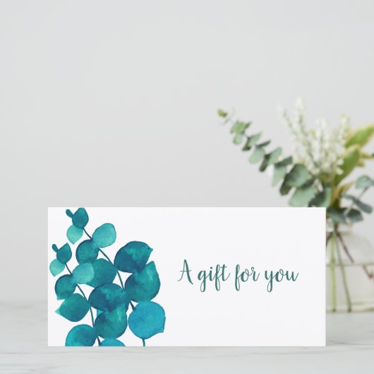 Elegant Eucalyptus Leaves Cadeaubon (Staand voorkant)