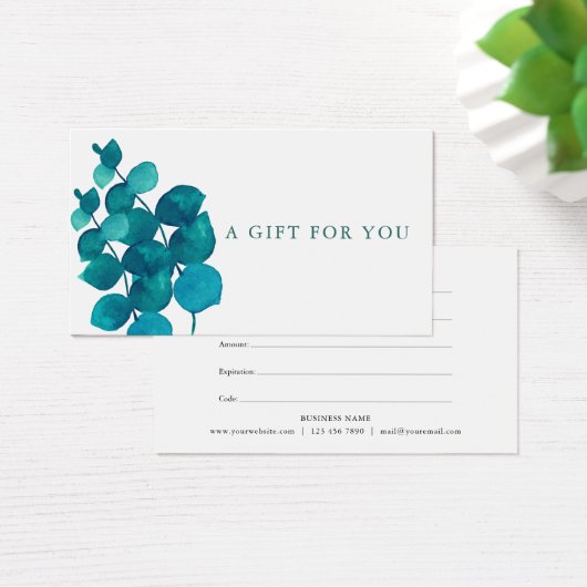 Elegant Eucalyptus Leaves Cadeaubon Visitekaartje (Bureau)